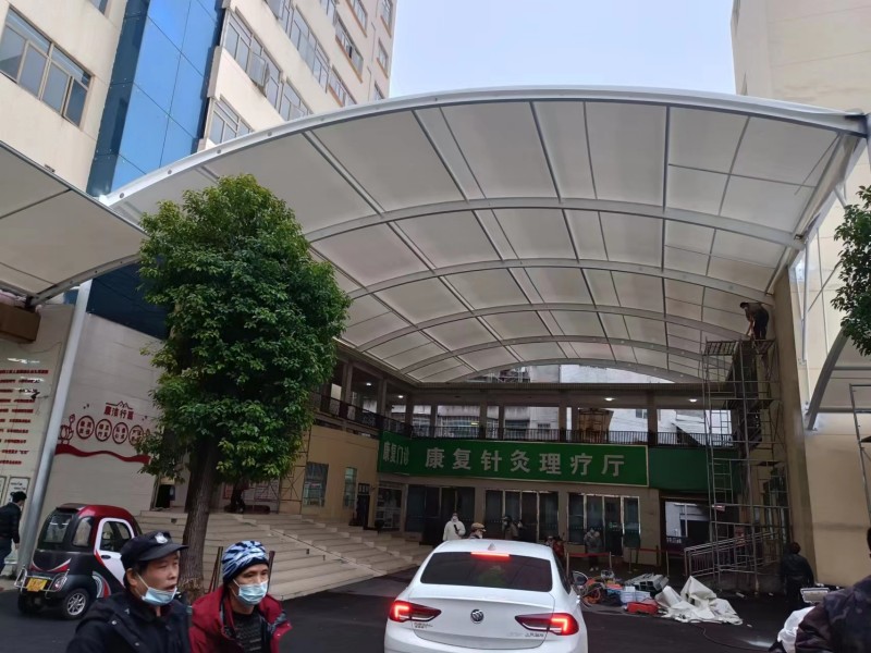 海安市推拉雨棚定制厂家，仓库通道、卸货区移动伸缩棚搭建-2